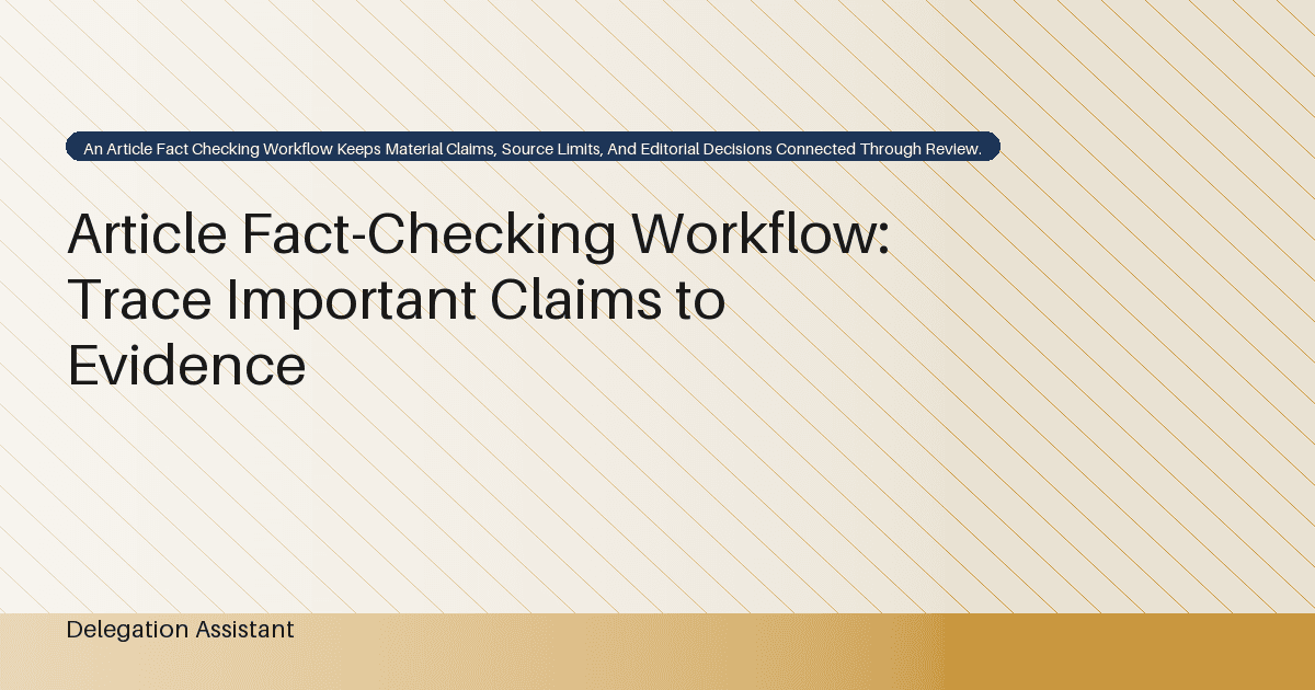 Article Fact-Checking Workflow: Trace Important Claims to Evidence