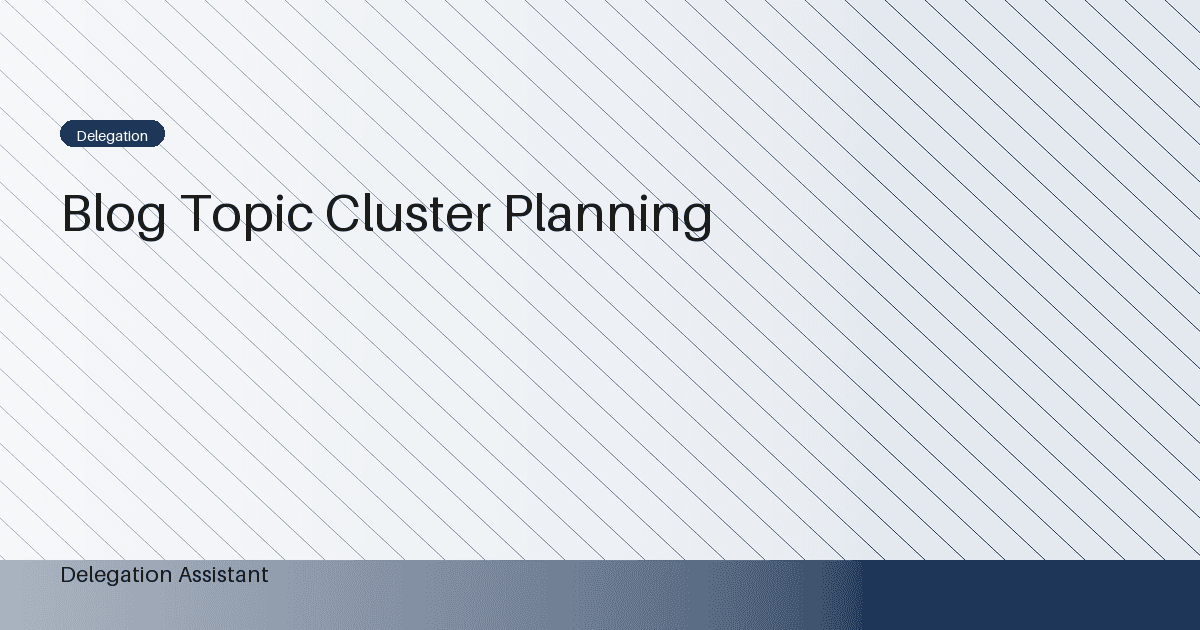 Blog topic cluster planning: A Practical Operating Guide