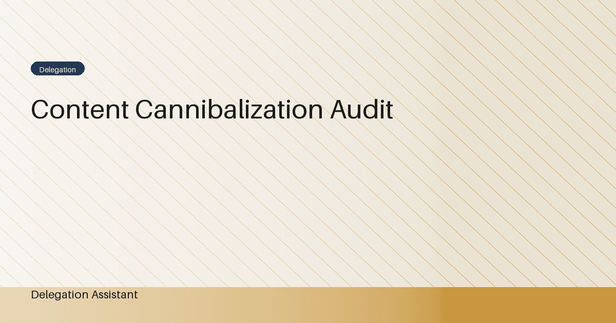 Content cannibalization audit: A Practical Operating Guide