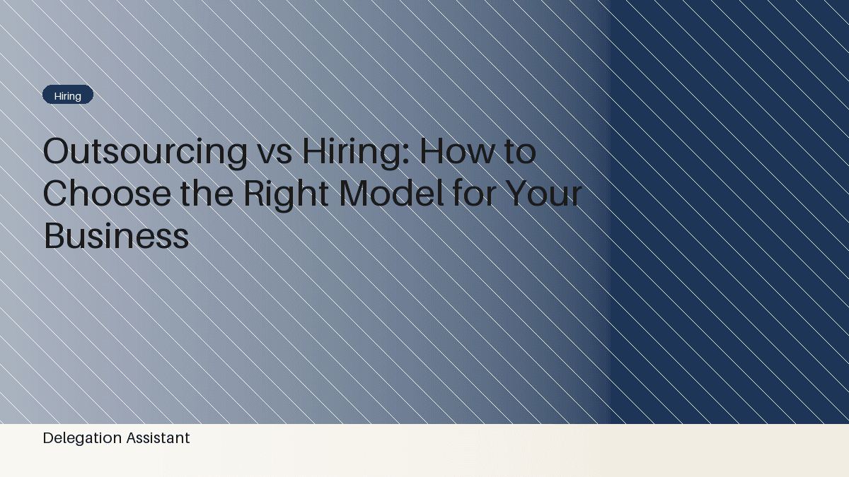 Outsourcing vs Hiring: How to Choose the Right Model for Your Business