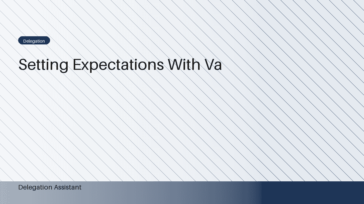 Setting Clear Expectations with a Virtual Assistant
