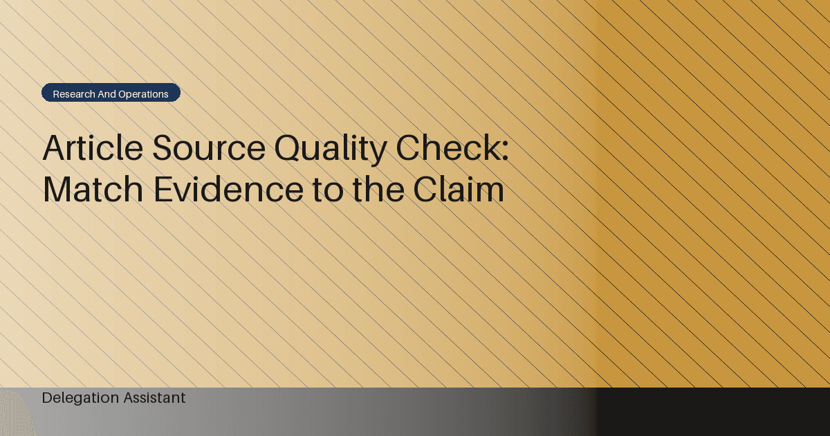 Virtual Assistant Source Request: Ask for Evidence Without Sending a Research Dump