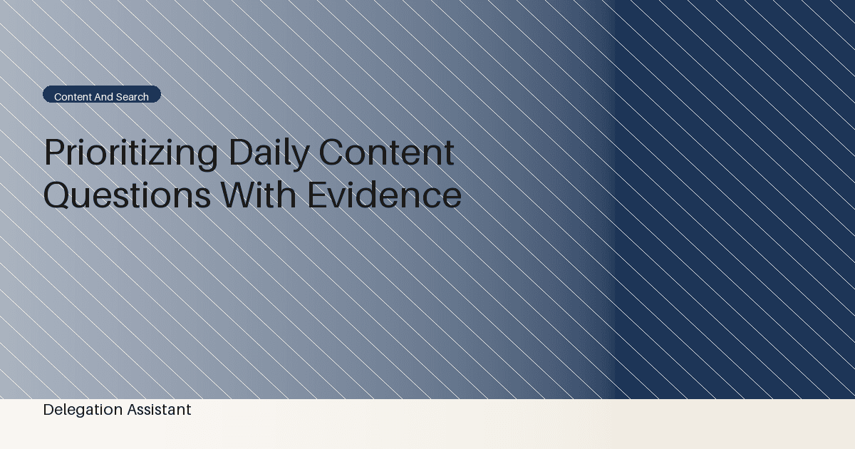 Research illustration about which evidence can prioritize one article question over another in a daily content routine?