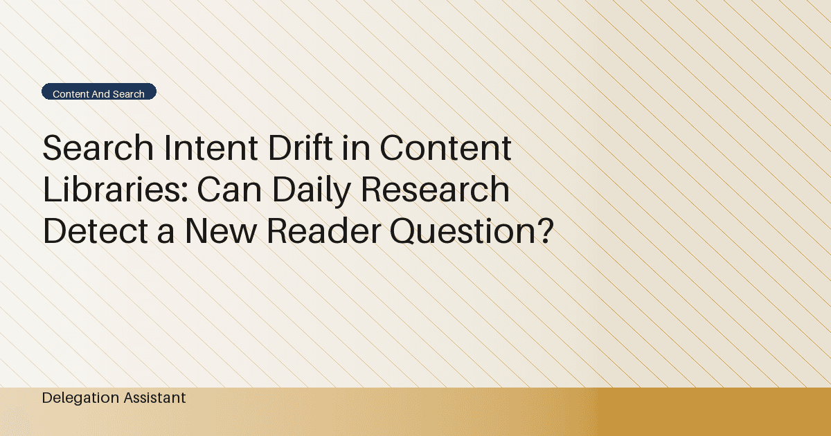 Researcher mapping changing reader questions across an SEO content library