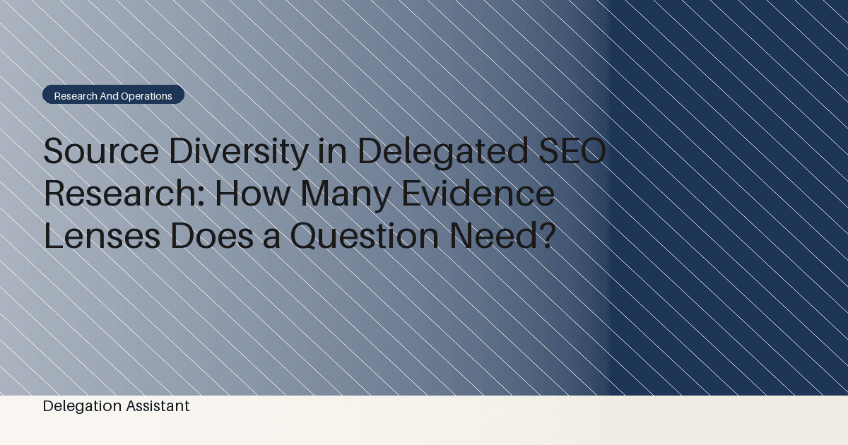 Different evidence sources arranged around a central SEO research question