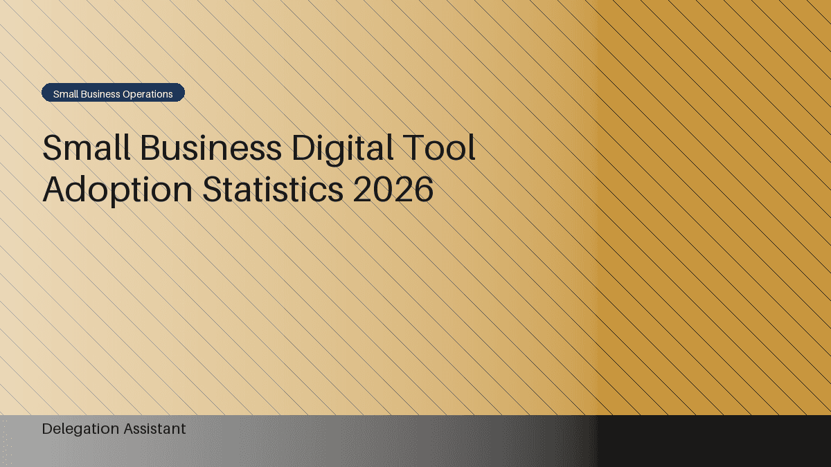 A stylized graphic representing digital tools and data flow within a small business environment, with gears and network connections.