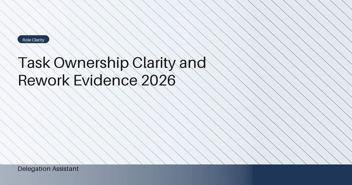 Research illustration for Task Ownership Clarity and Rework Evidence 2026