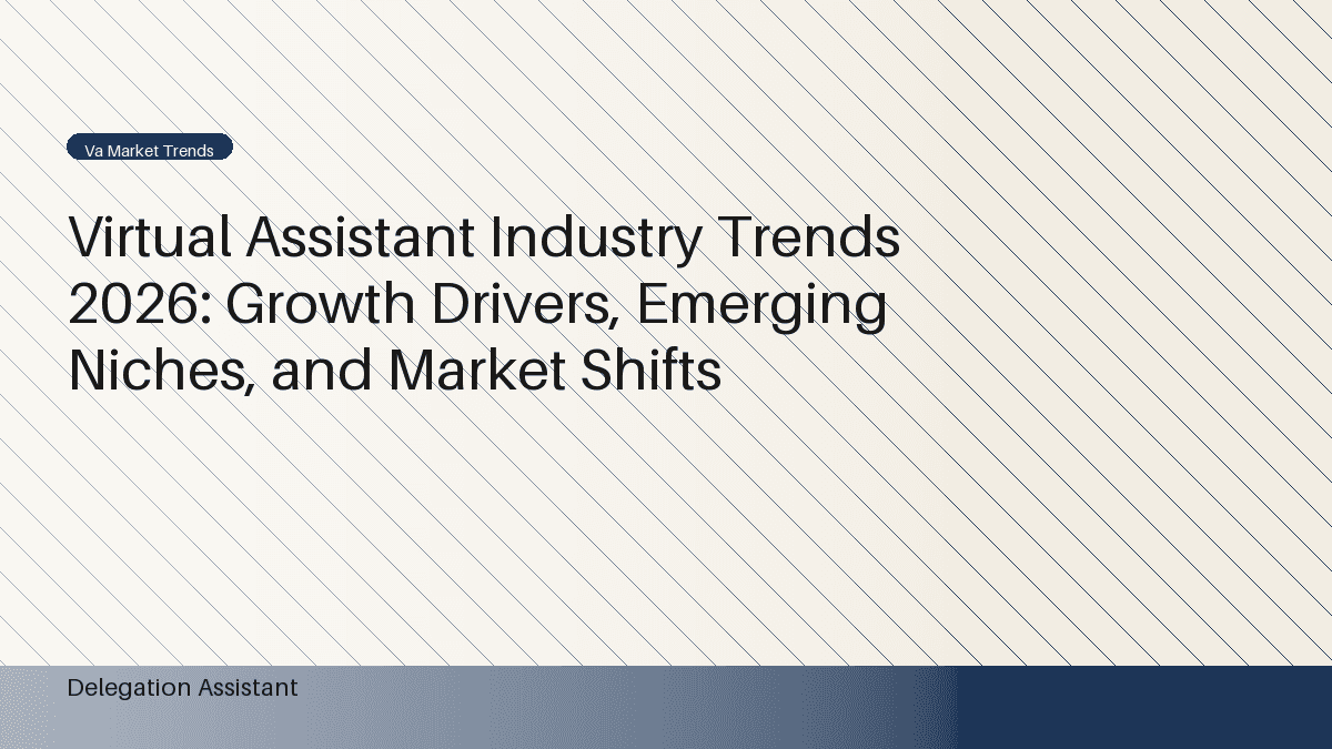 Timeline and trend chart for virtual assistant industry shifts from 2020 to 2026