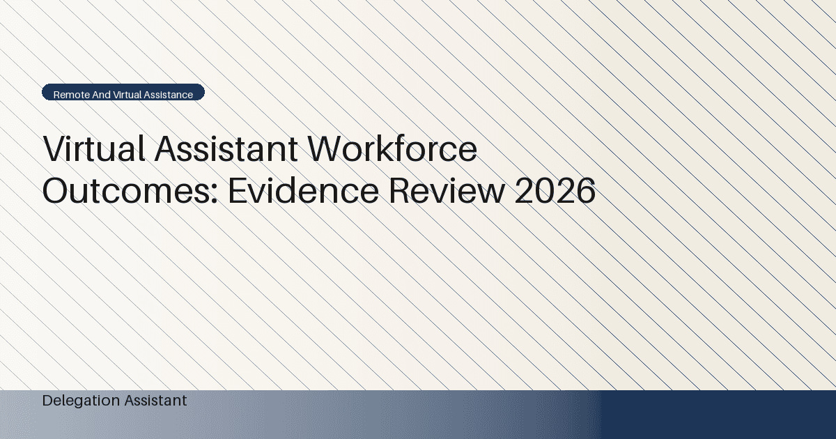 Research illustration for Virtual Assistant Workforce Outcomes: Evidence Review 2026