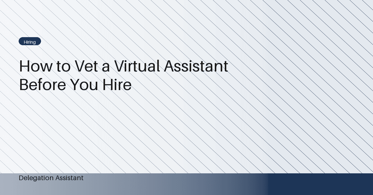 how to vet a virtual assistant