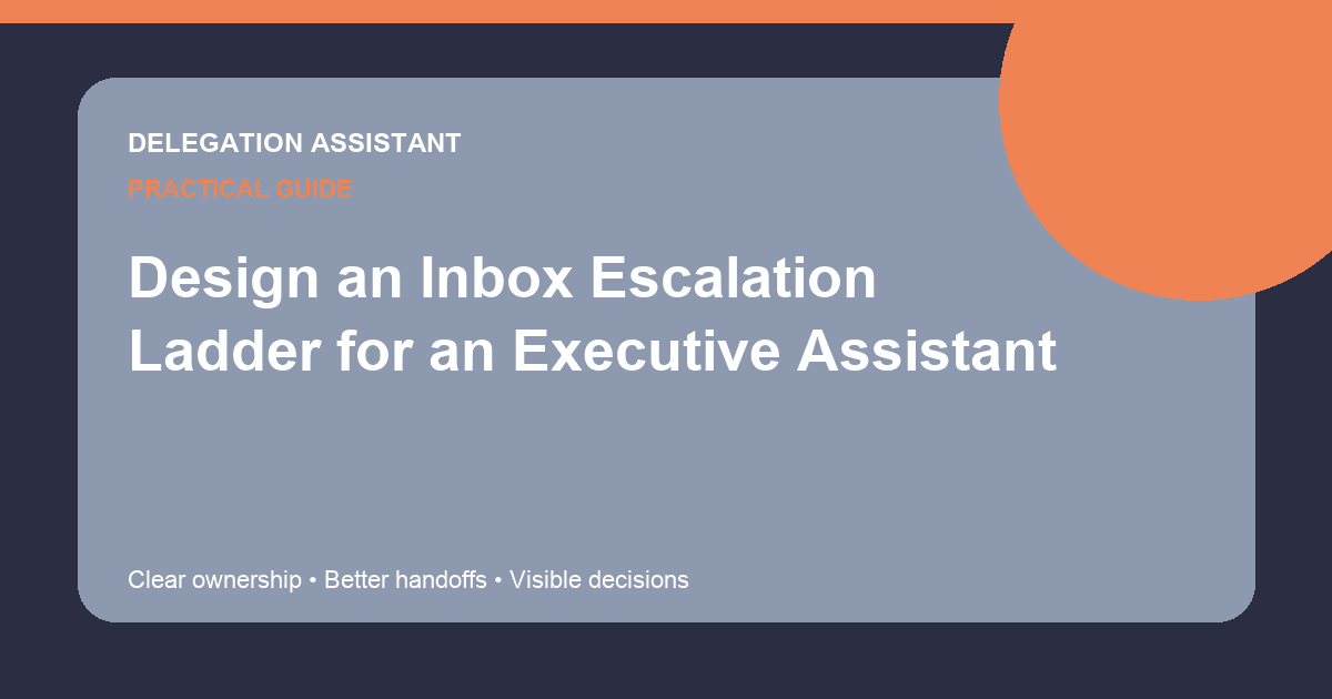 Design an Inbox Escalation Ladder for an Executive Assistant