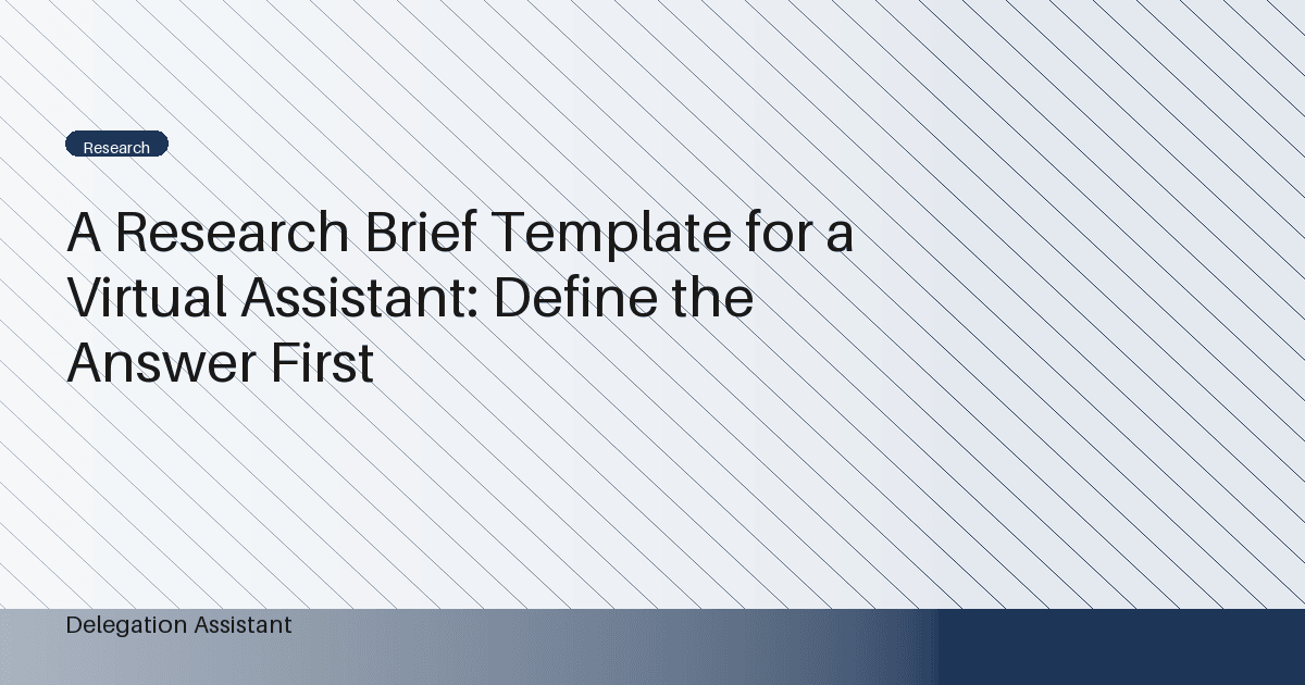 research brief template for a virtual assistant