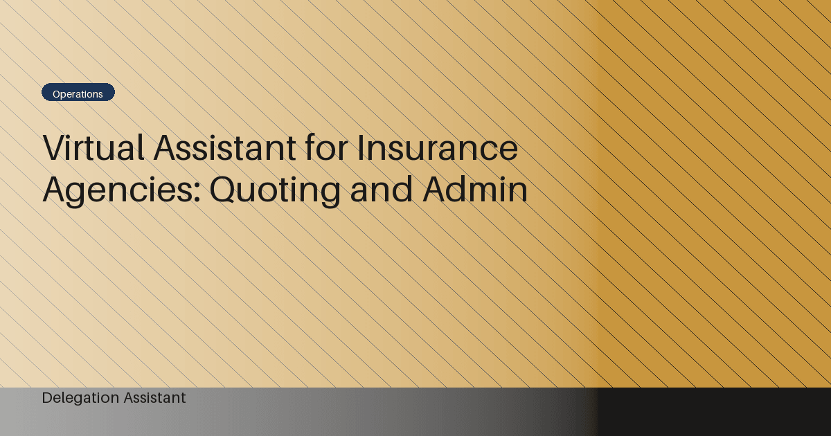 insurance agency virtual assistant preparing a quote