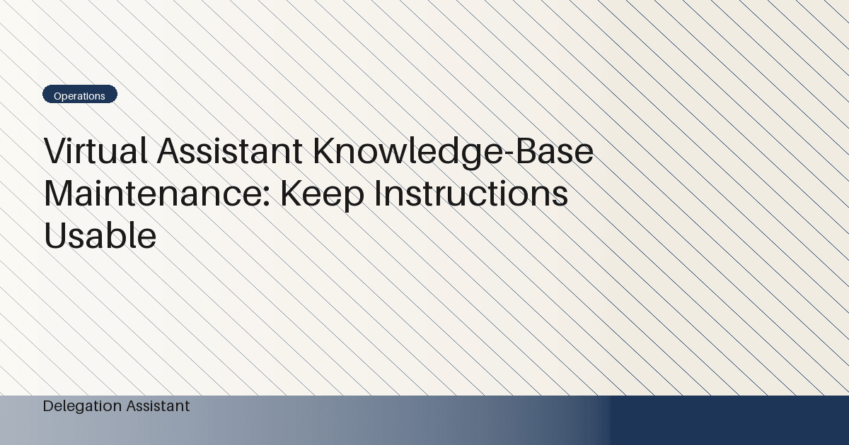 virtual assistant knowledge-base maintenance