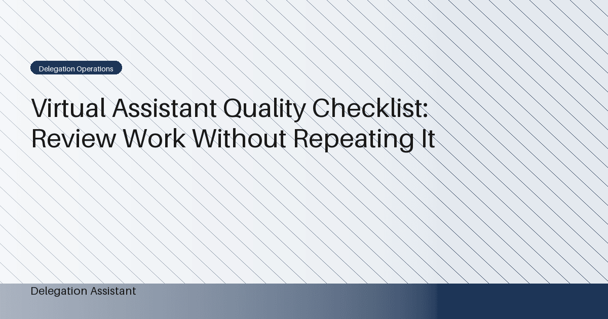 virtual assistant quality checklist workflow diagram