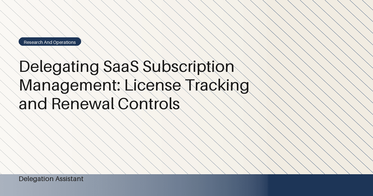 DelegationAssistant research visual about delegated SaaS subscription and license management