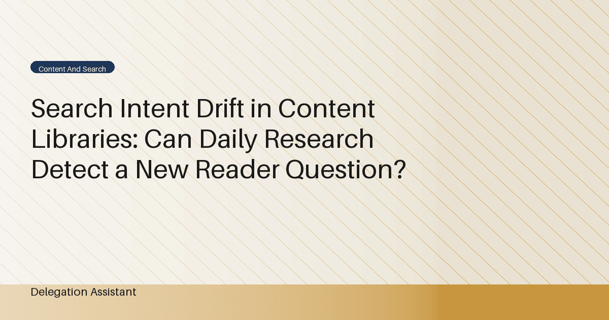 Researcher mapping changing reader questions across an SEO content library