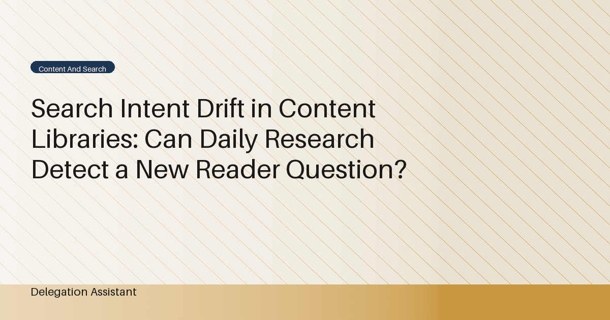 Researcher mapping changing reader questions across an SEO content library