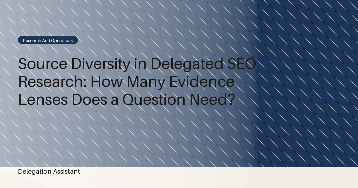 Different evidence sources arranged around a central SEO research question