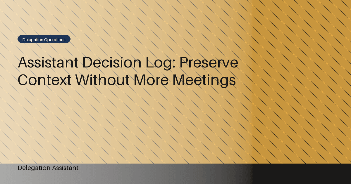 assistant decision log workflow diagram