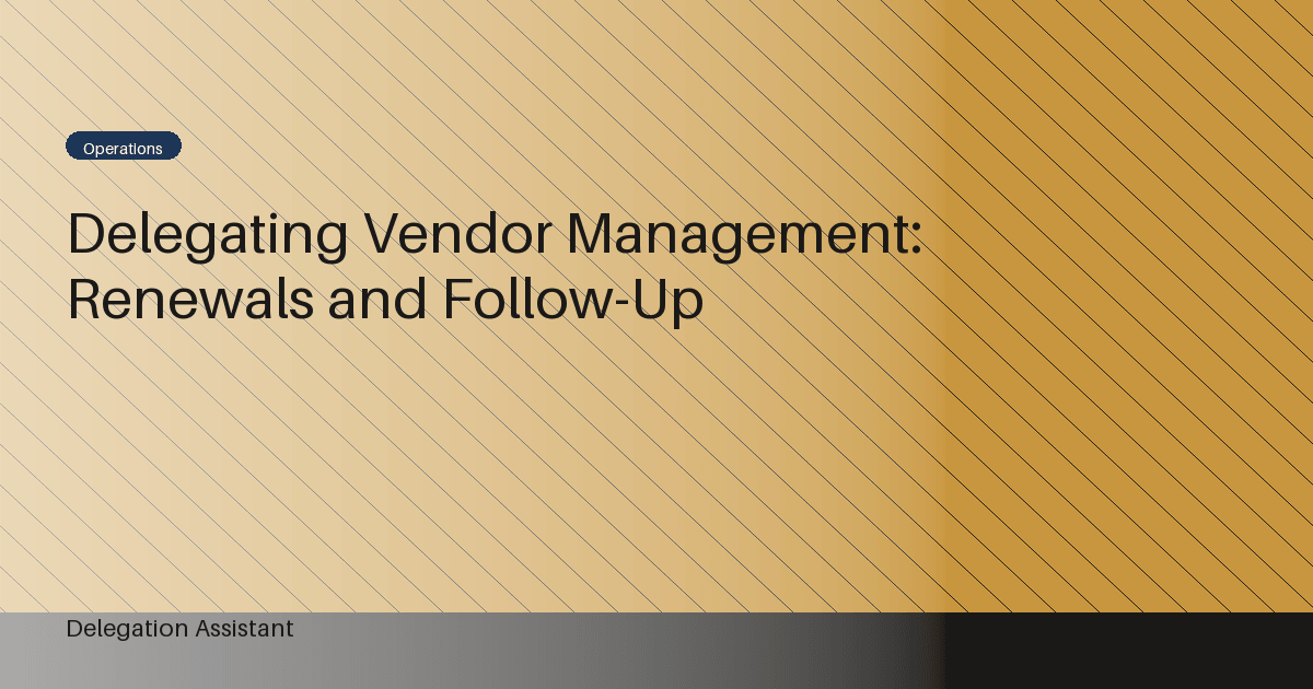 vendor management tracker with renewal dates