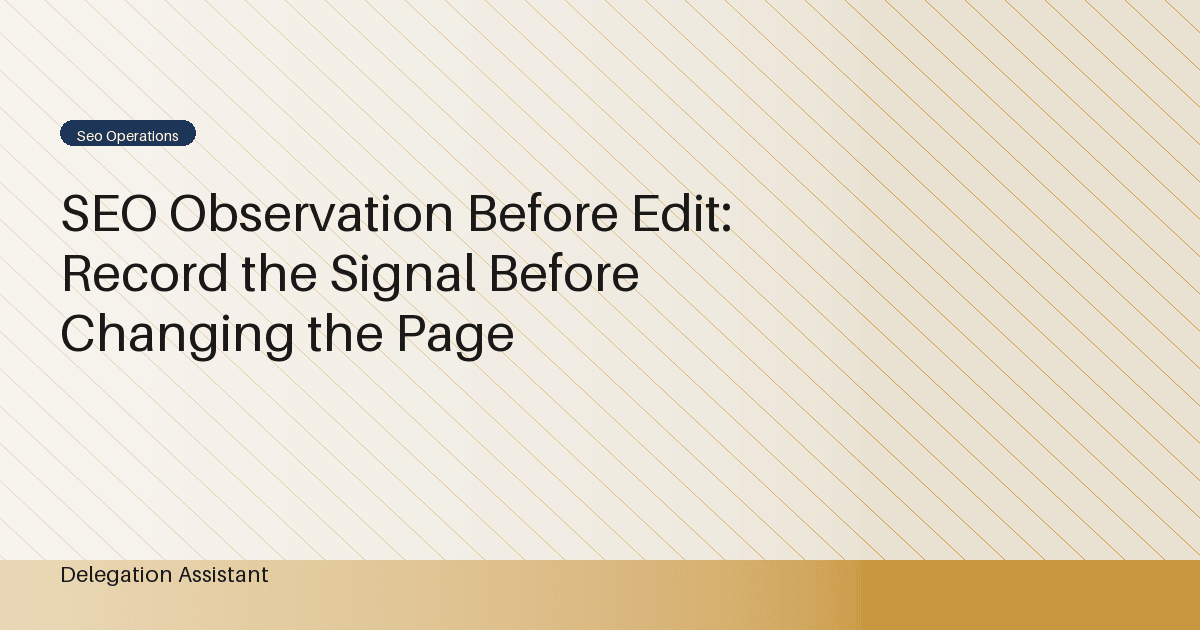 SEO observation note