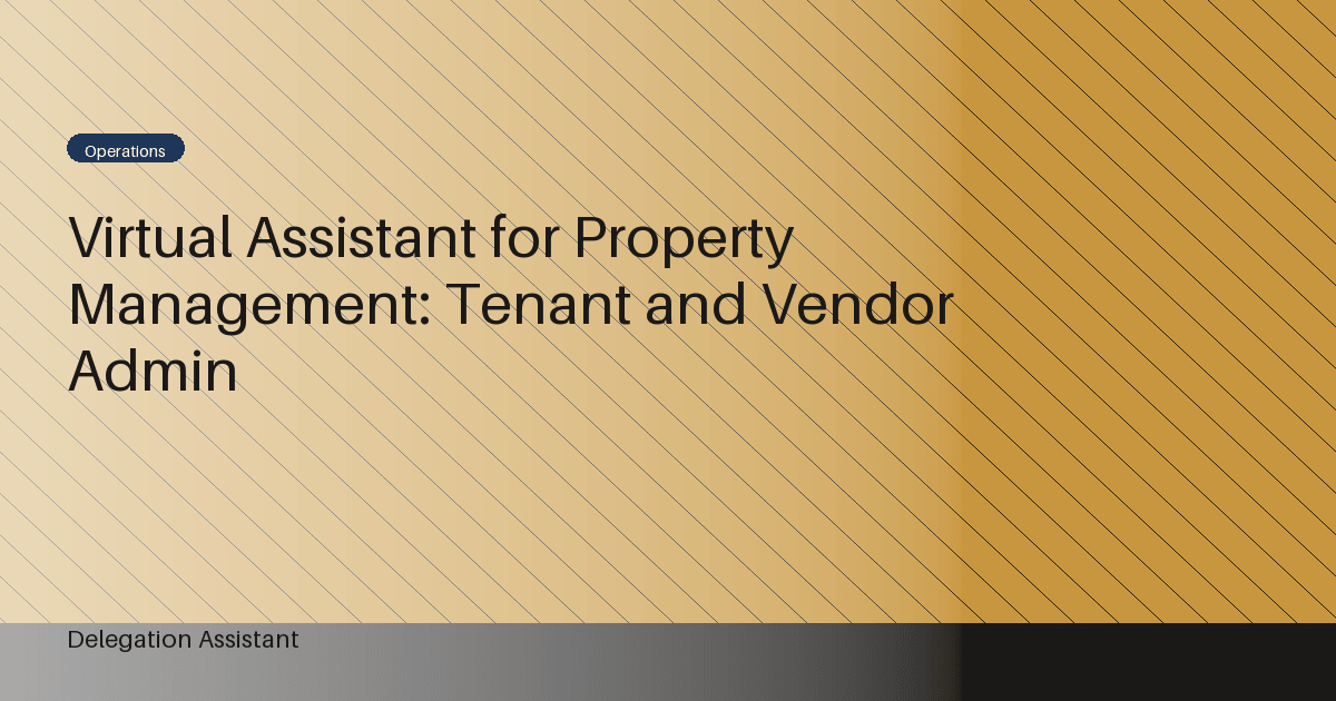 virtual assistant supporting property management