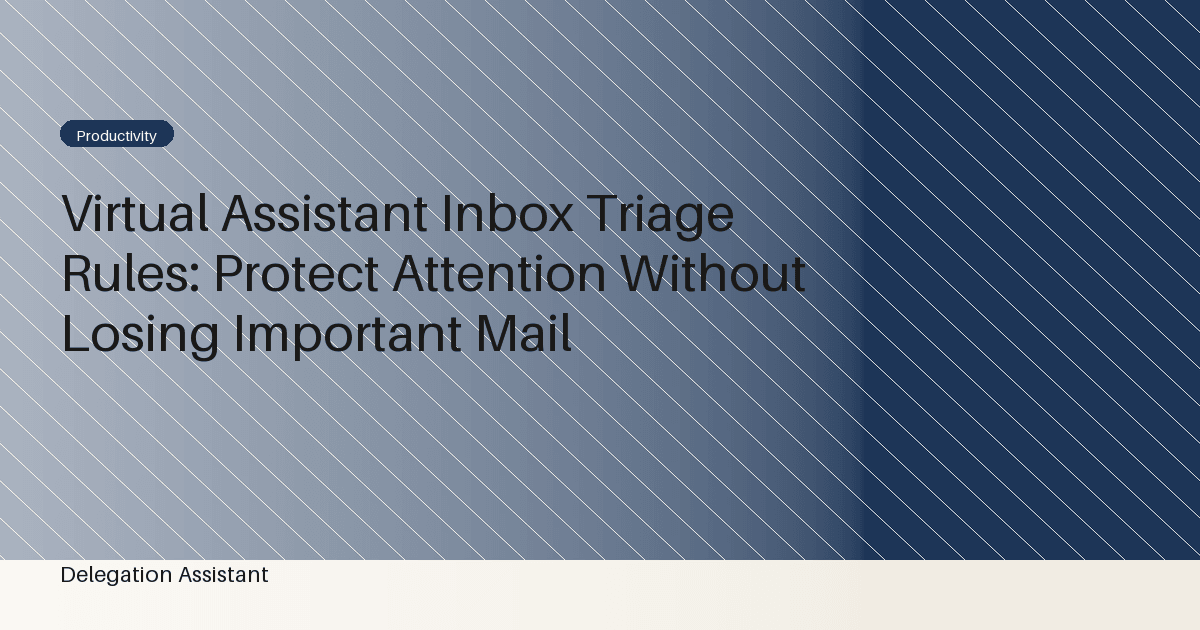virtual assistant inbox triage rules
