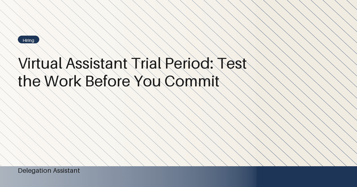 virtual assistant paid trial period planning