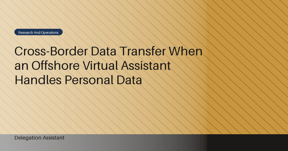 DelegationAssistant research visual about cross-border data transfer with an offshore virtual assistant