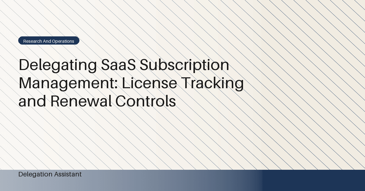 DelegationAssistant research visual about delegated SaaS subscription and license management