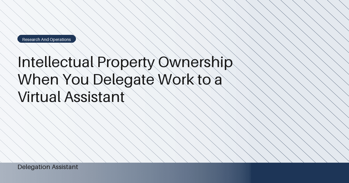 DelegationAssistant research visual about intellectual property ownership in delegated work
